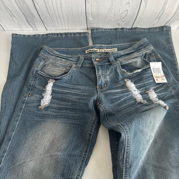 Vtg Y2K Deadstock Dollhouse Jeans Low Rise Boot Flare Boho Hippie Indie Size 9 - Picture 8 of 9